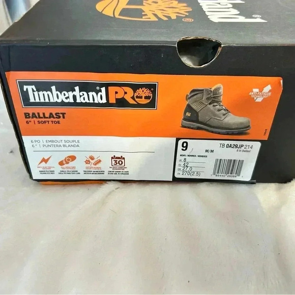 Men’s Timberland Pro size 9 Ballast brown work boot. New - Picture 8 of 9
